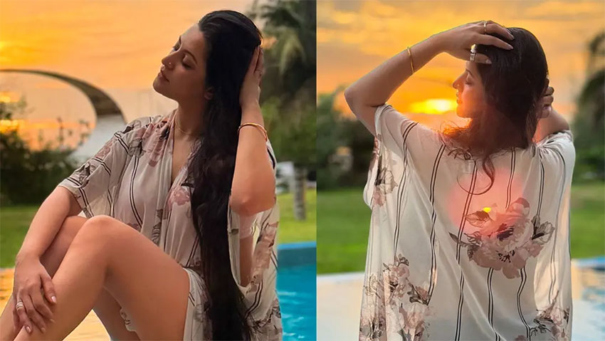 খোলা চুল আর নো মেকআপ লুকে পরীমনি